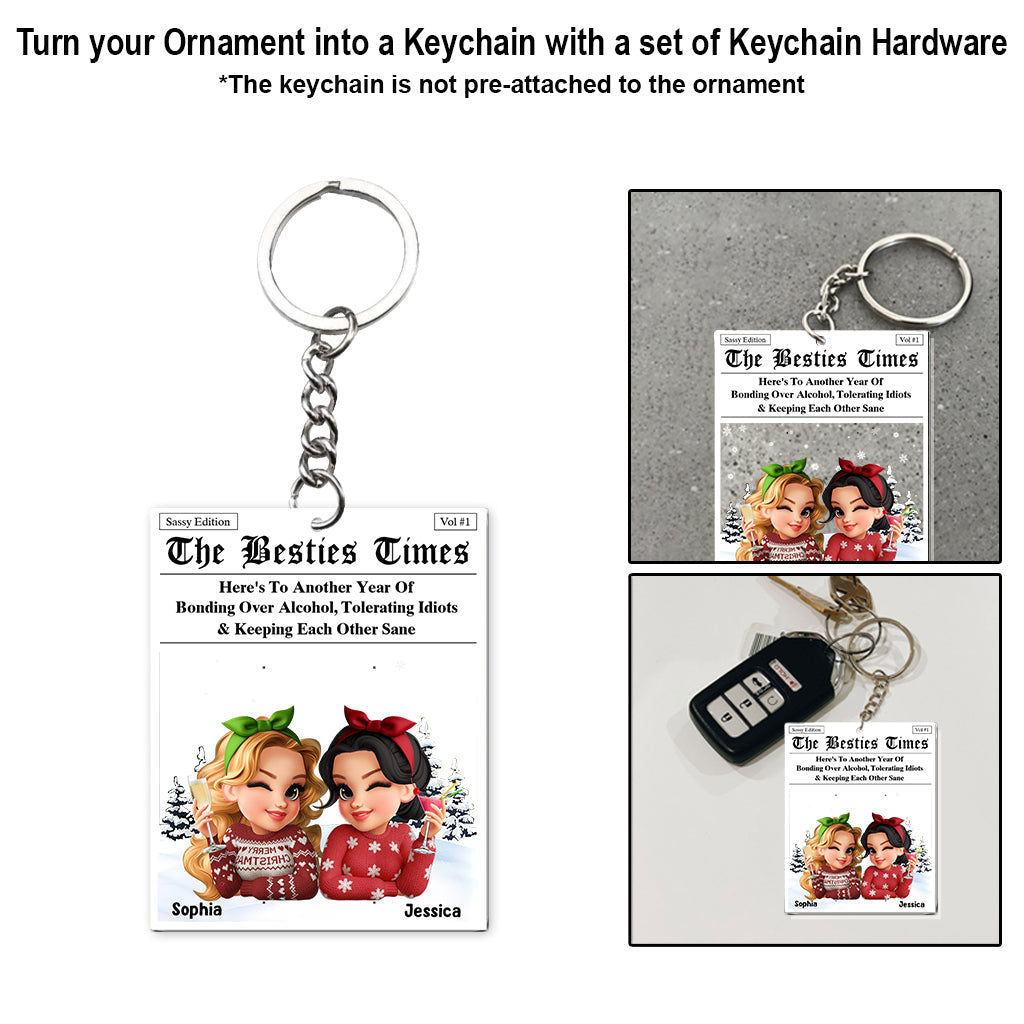 The Bches Times - Personalized Bestie Transparent Ornament