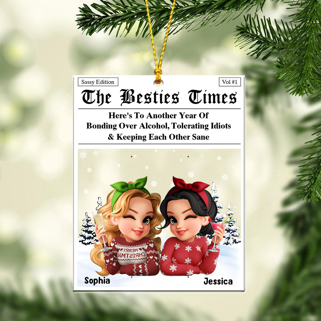 The Bches Times - Personalized Bestie Transparent Ornament