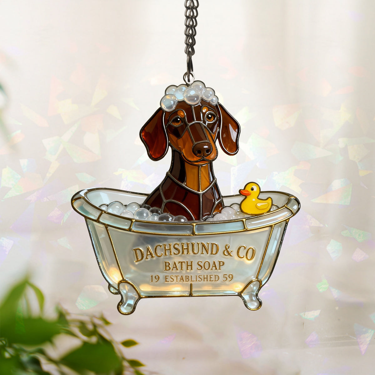 Wasche deine Pfoten Pet & Co Badeseife - Personalisierter Hunde-Hologramm-Fensterhänger Sonnenfänger