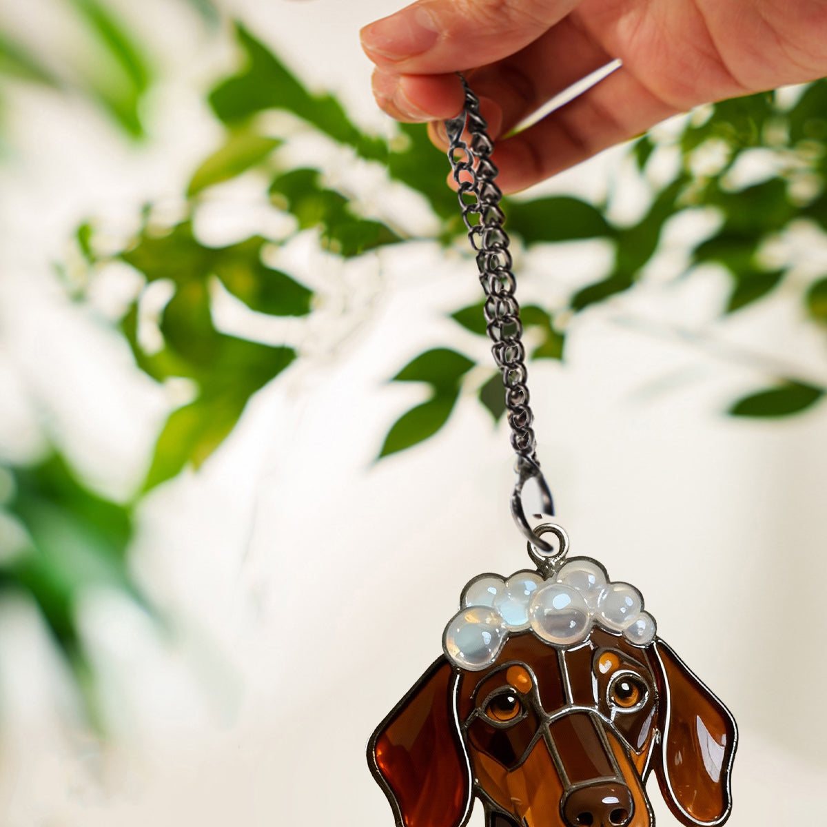 Wasche deine Pfoten Pet & Co Badeseife - Personalisierter Hunde-Hologramm-Fensterhänger Sonnenfänger