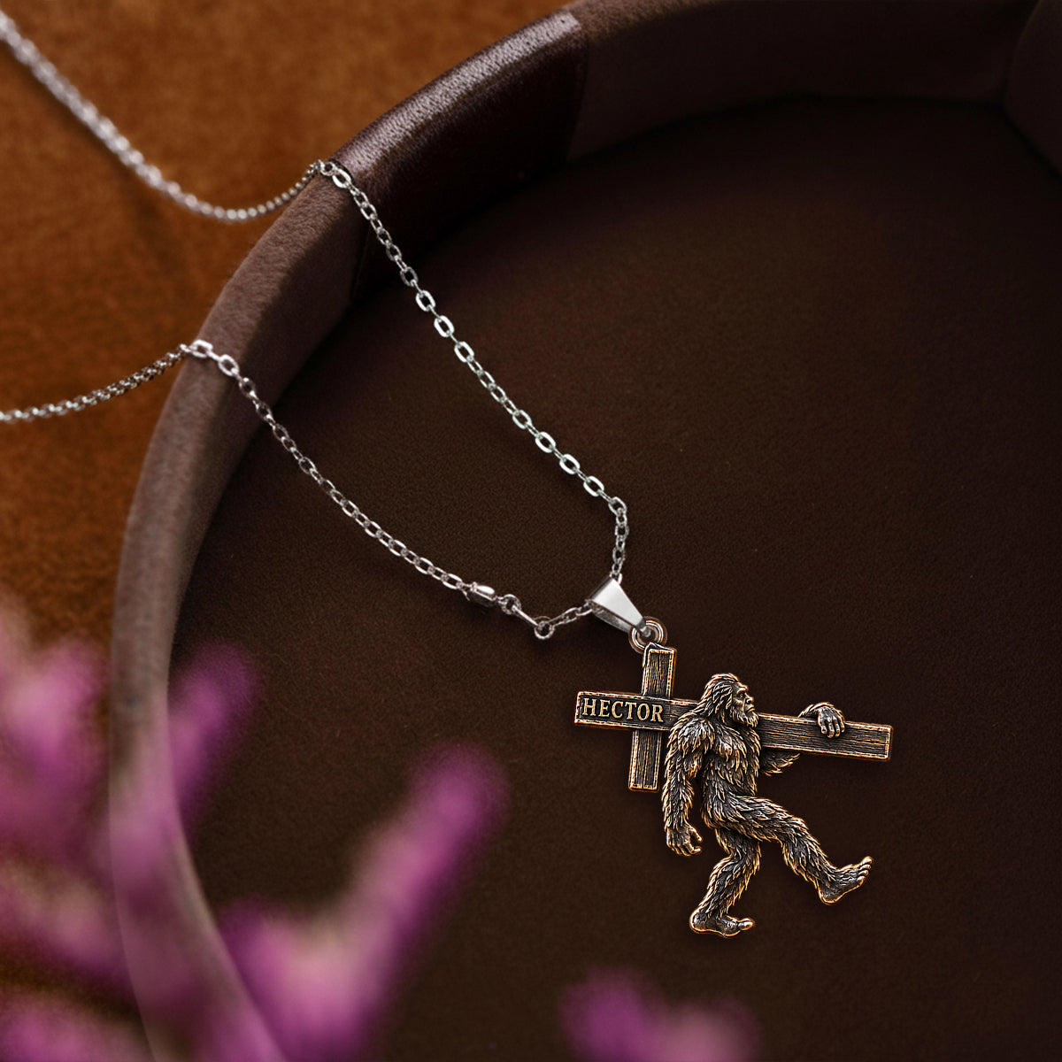 Walk With Faith - Personalized Hiking Shaped Metal Pendant Necklace