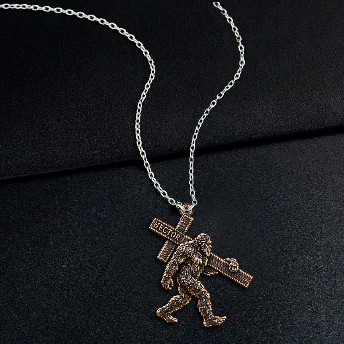 Walk With Faith - Personalized Hiking Shaped Metal Pendant Necklace