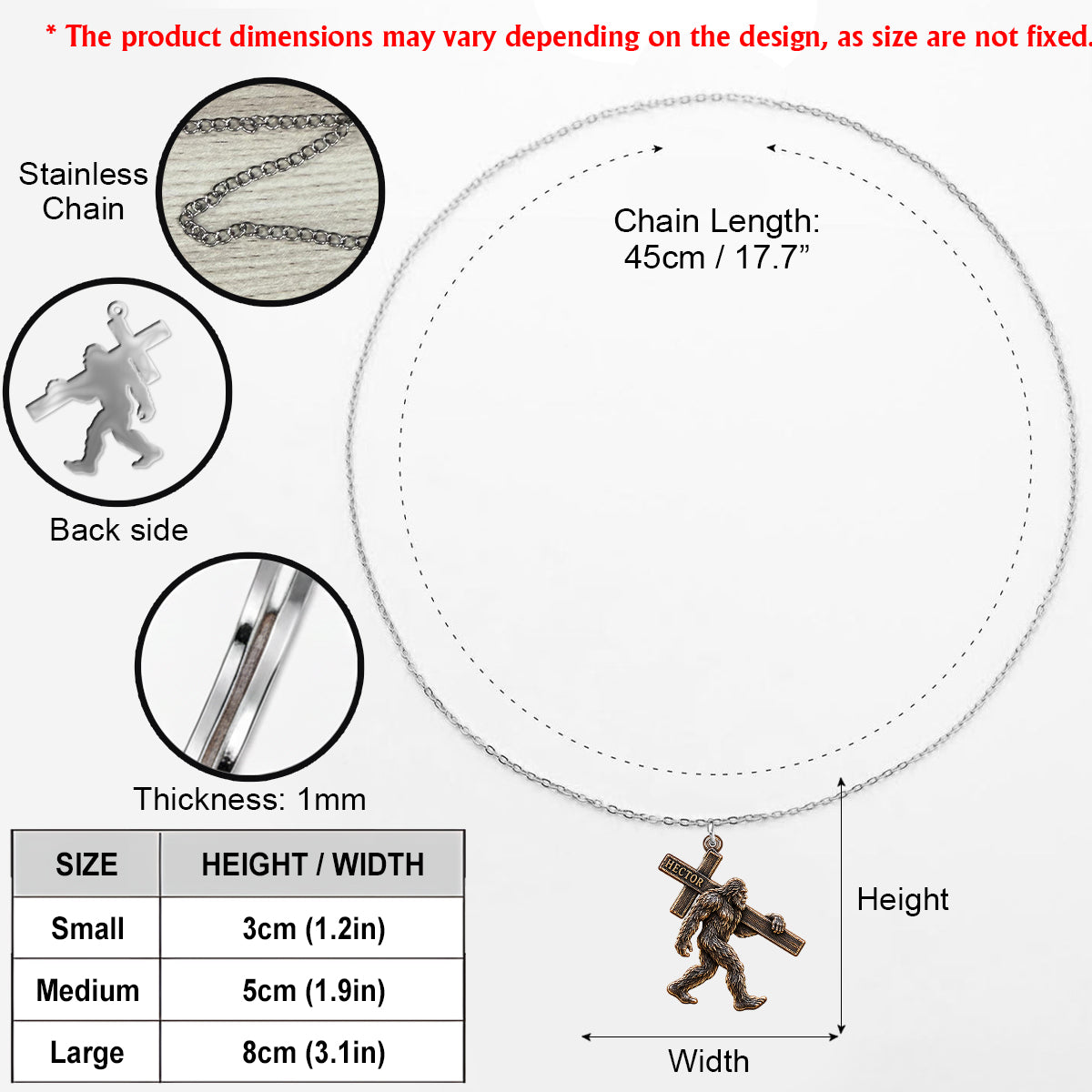 Walk With Faith - Personalized Hiking Shaped Metal Pendant Necklace