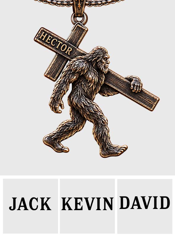Walk With Faith - Personalized Hiking Shaped Metal Pendant Necklace