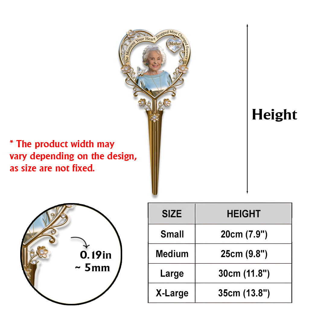 Der Moment, als dein Herz aufhörte zu schlagen – Personalisierte Gedenktafel aus Acryl für den Garten / Acryl-Gedenktafel