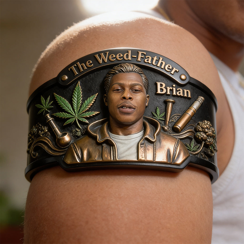 Der coolste Papa der Welt - Personalisierbares Armband in Weed-Form