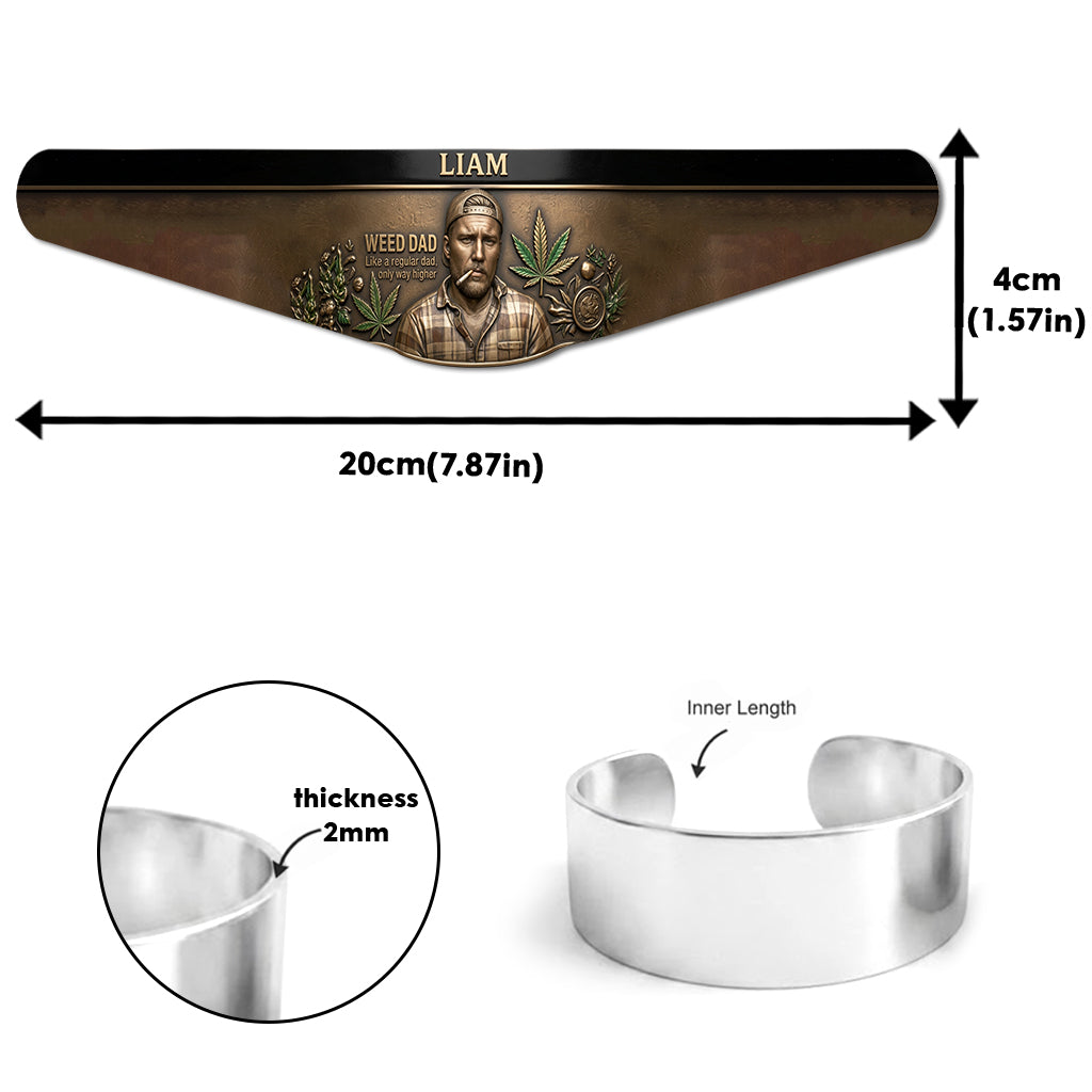 Der coolste Papa der Welt - Personalisierbares Armband in Weed-Form