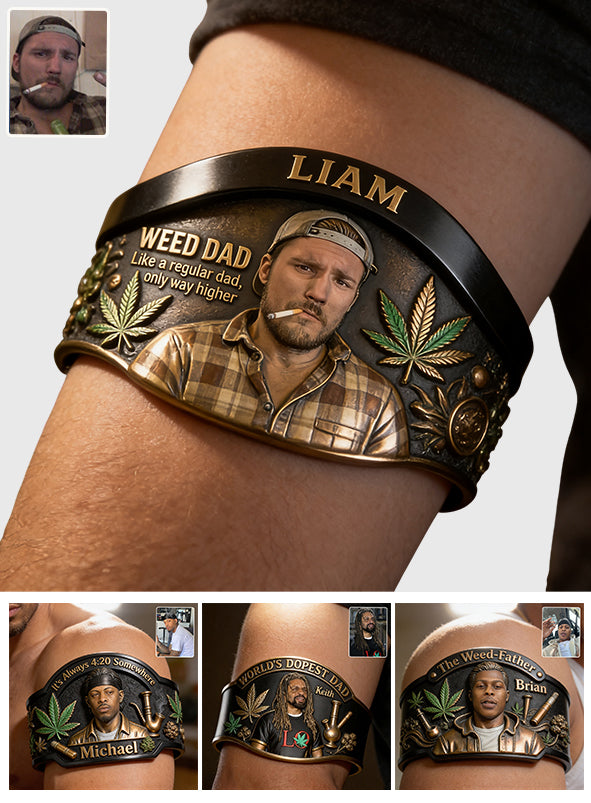 Der coolste Papa der Welt - Personalisierbares Armband in Weed-Form