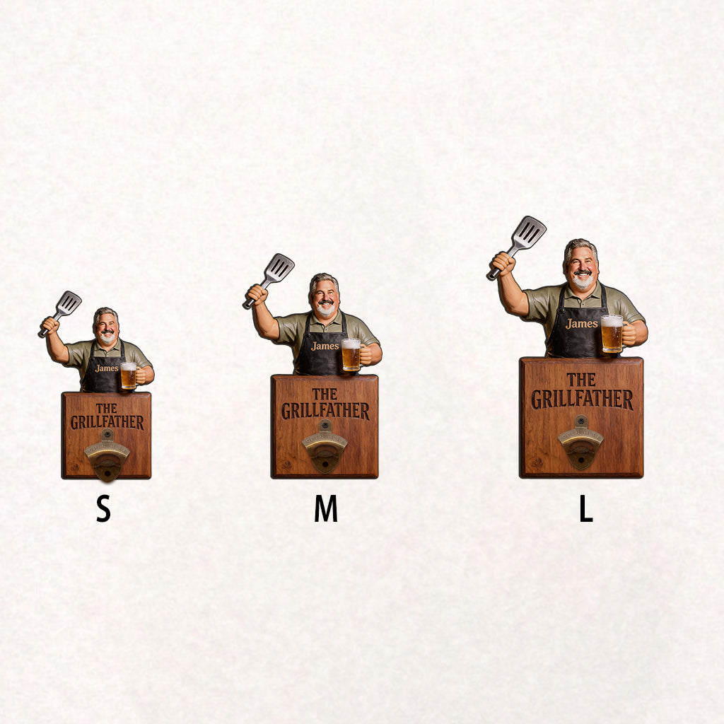Grill & Brew - Personalisierter Flaschenöffner für Väter