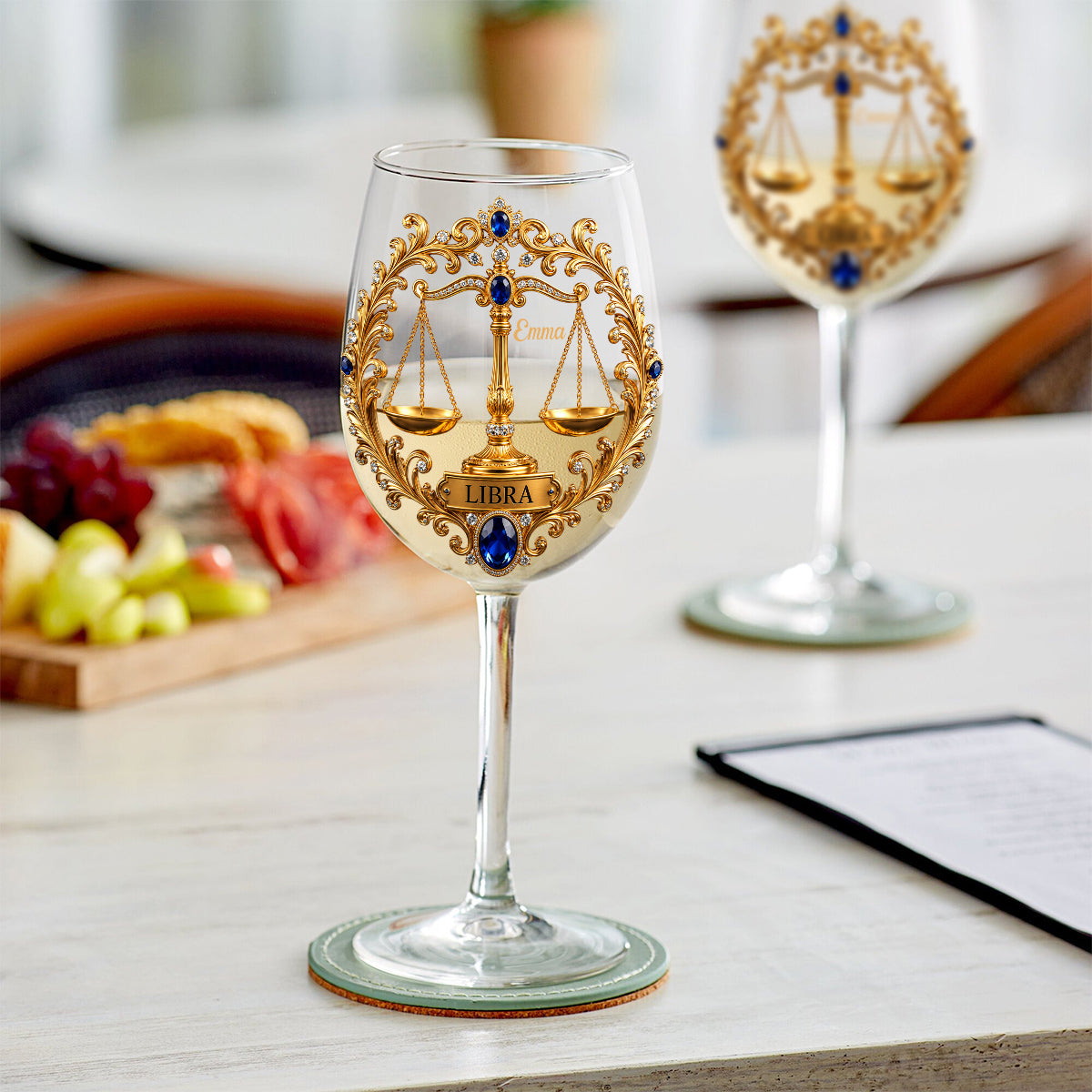 Zodiac Sign - Personalized Horoscope Wine Glass With Long Stem