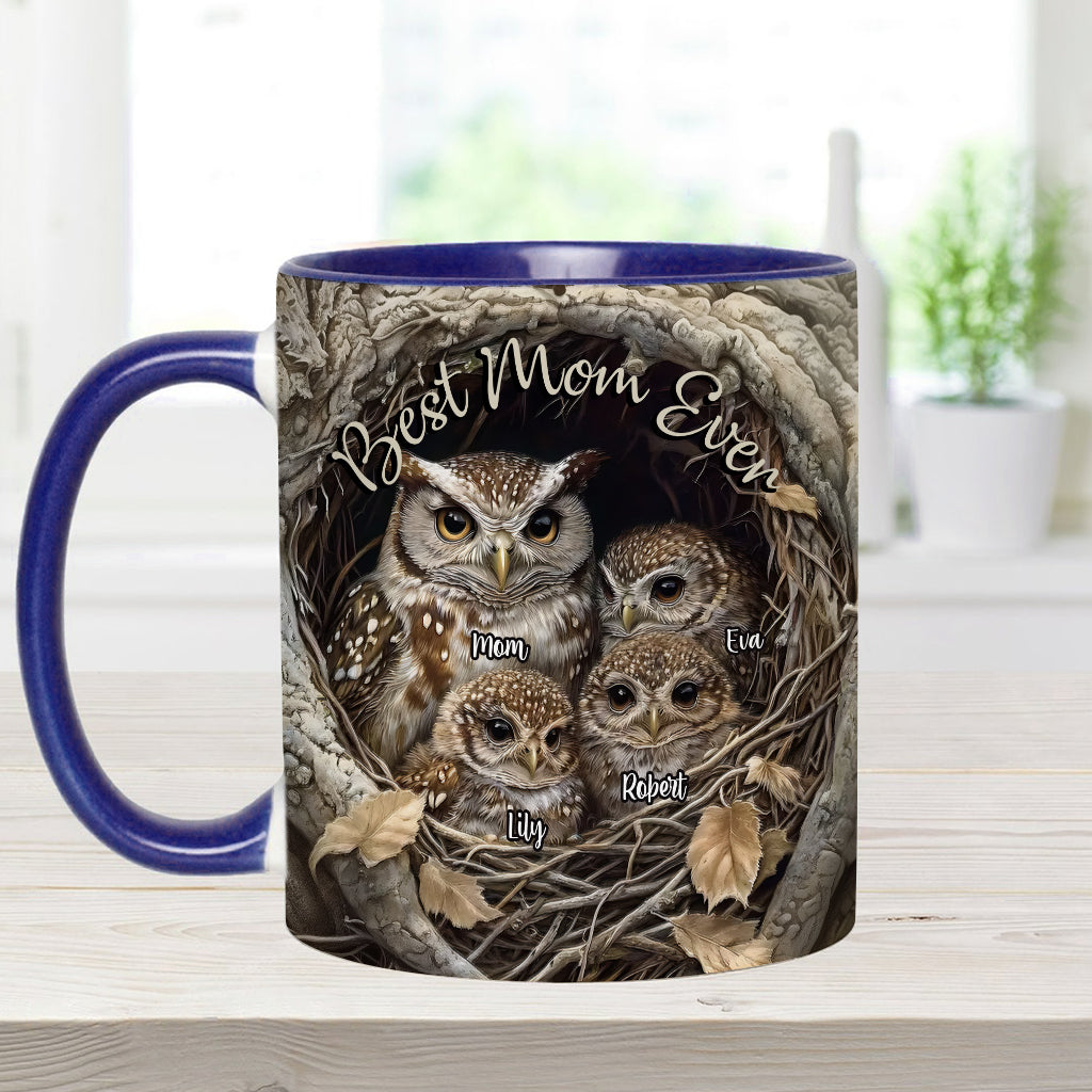 Die beste Eulenmama aller Zeiten - Personalisierte Tasse mit Muttermotiv