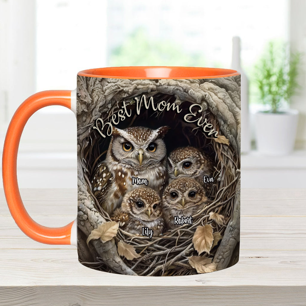 Die beste Eulenmama aller Zeiten - Personalisierte Tasse mit Muttermotiv