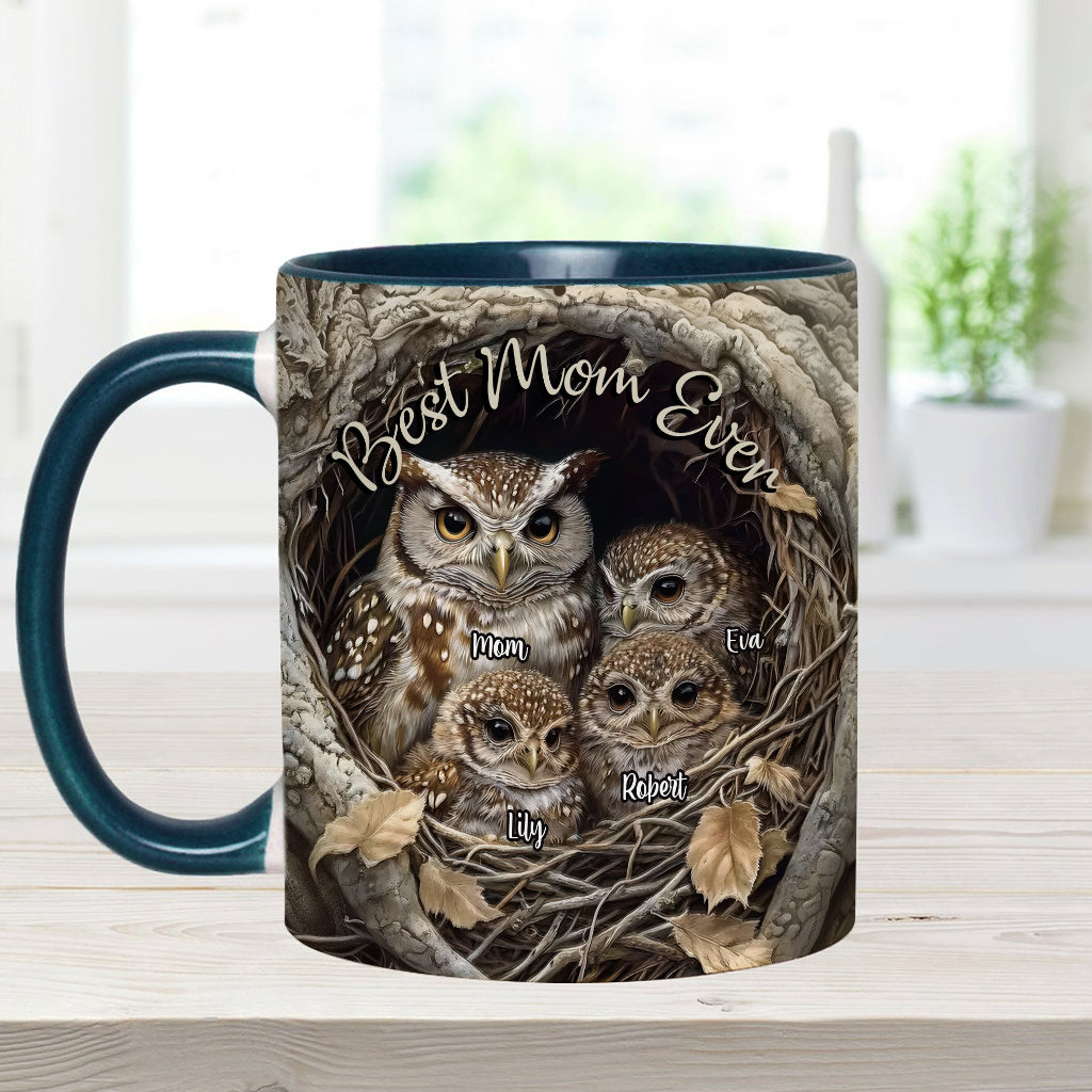 Die beste Eulenmama aller Zeiten - Personalisierte Tasse mit Muttermotiv