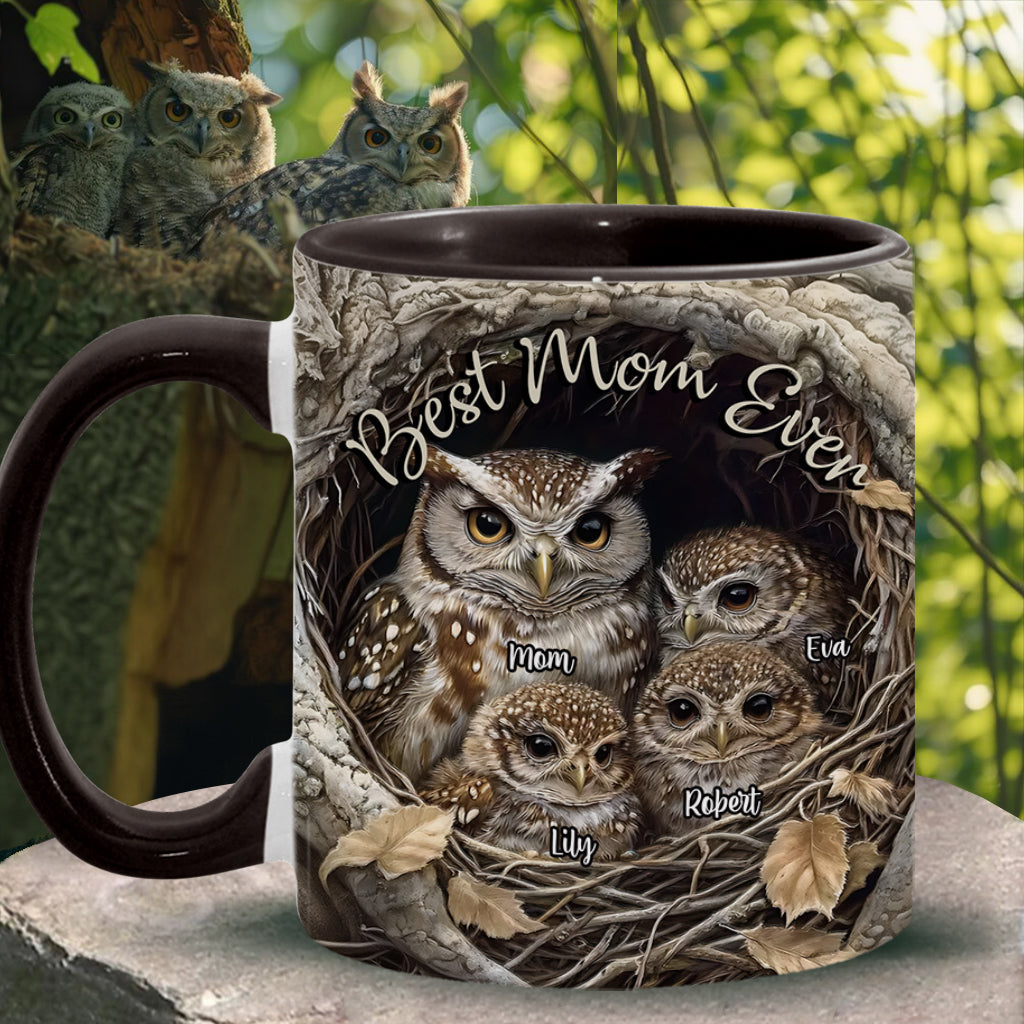 Die beste Eulenmama aller Zeiten - Personalisierte Tasse mit Muttermotiv