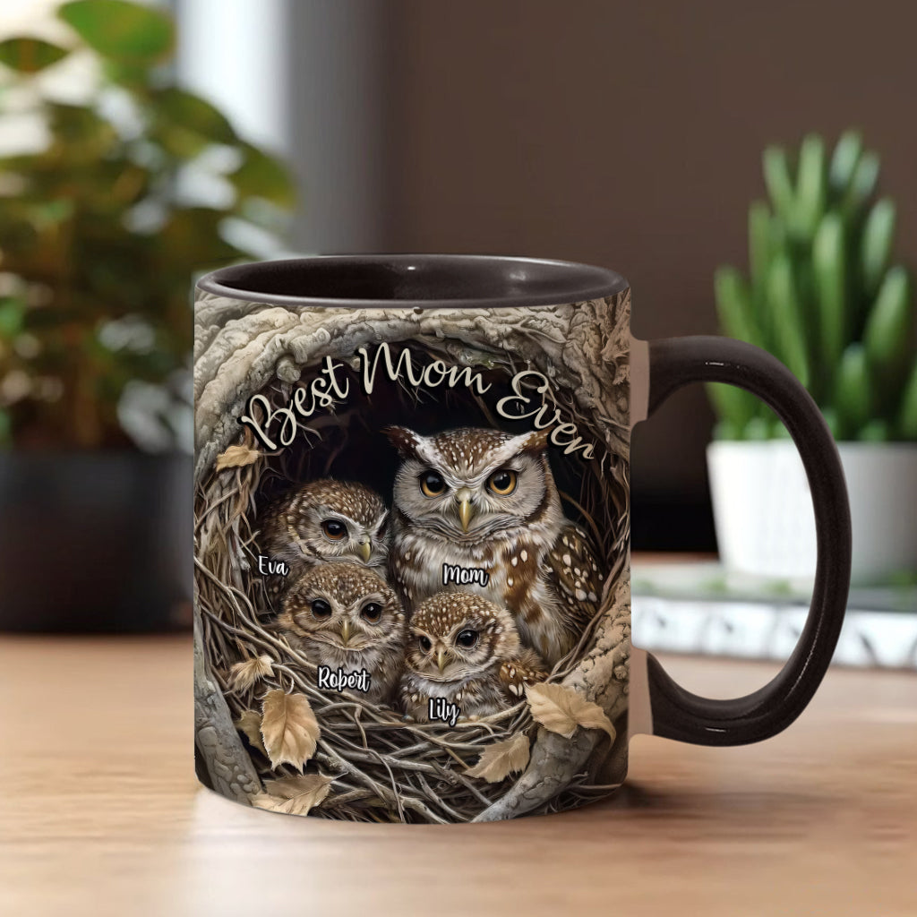 Die beste Eulenmama aller Zeiten - Personalisierte Tasse mit Muttermotiv