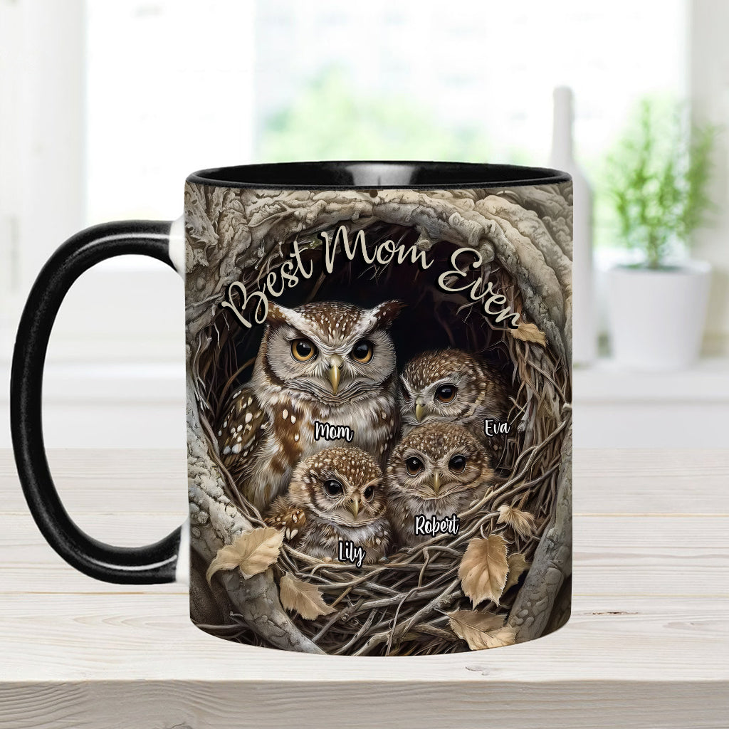 Die beste Eulenmama aller Zeiten - Personalisierte Tasse mit Muttermotiv