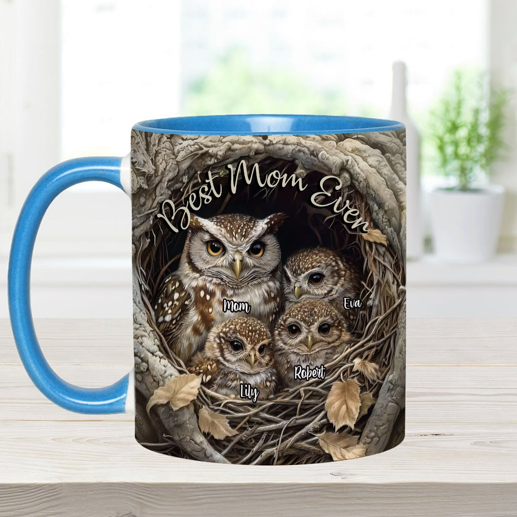 Die beste Eulenmama aller Zeiten - Personalisierte Tasse mit Muttermotiv