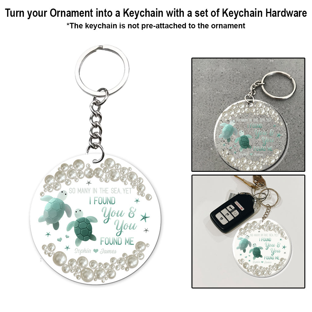 So viele im Meer Schildkrötenpaar - Personalisierter transparenter Schildkröten-Anhänger