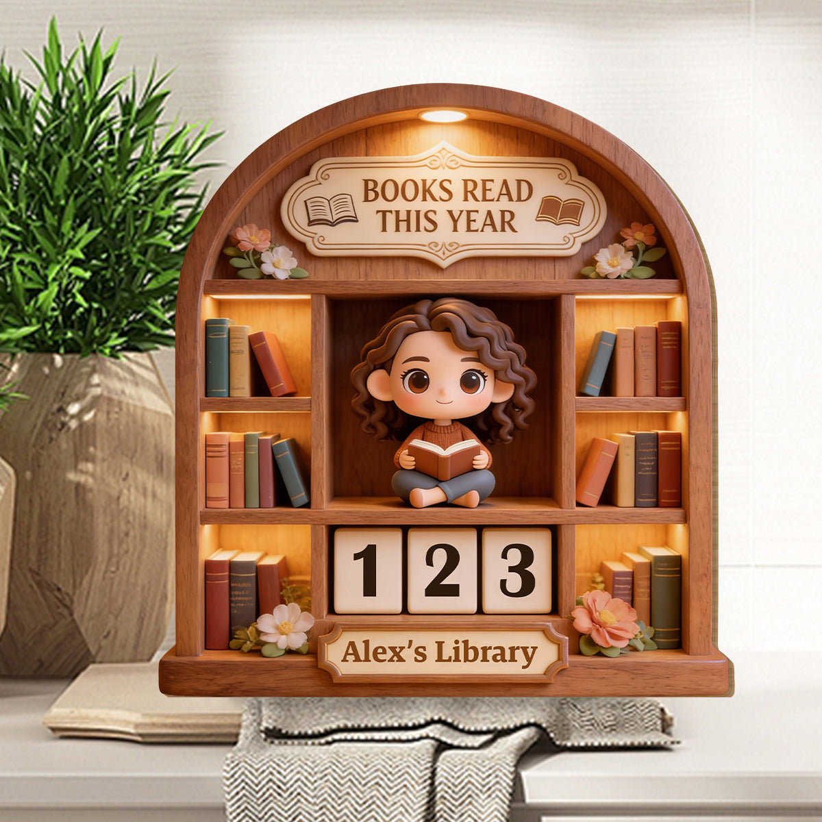 Books Read This Year - Personalized Book Interchangeable Plaque
