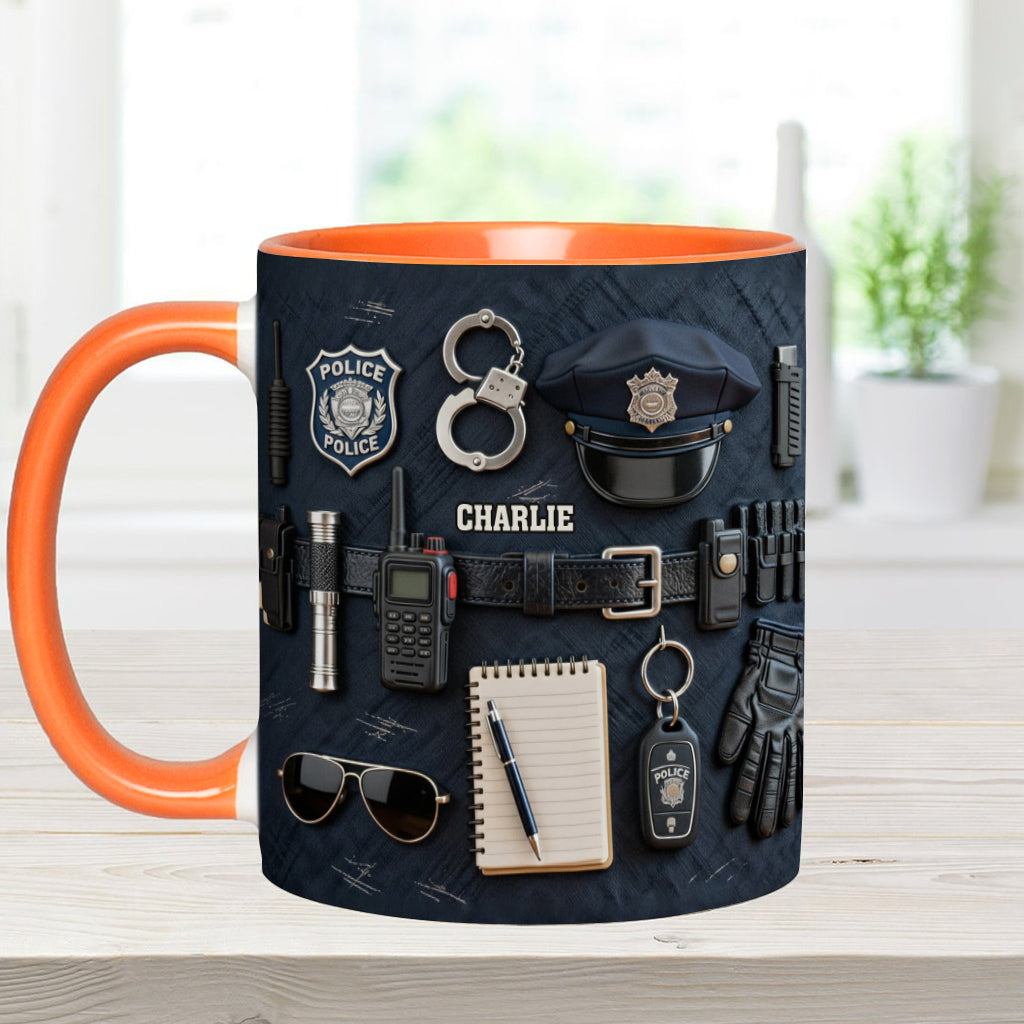 Police Officer - Personalized Police Officer Accent Mug