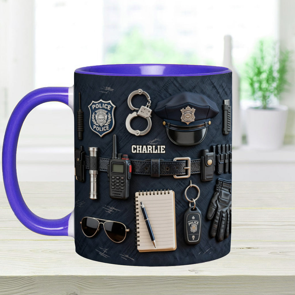 Police Officer - Personalized Police Officer Accent Mug