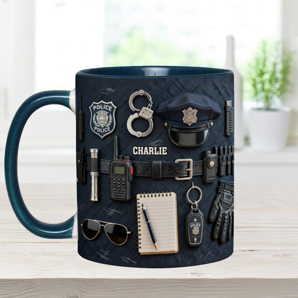 Police Officer - Personalized Police Officer Accent Mug