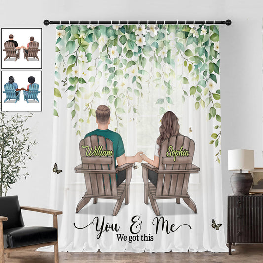 „Du und ich, wir schaffen das“ – Personalisiertes Verdunkelungsvorhang-Set für Paare