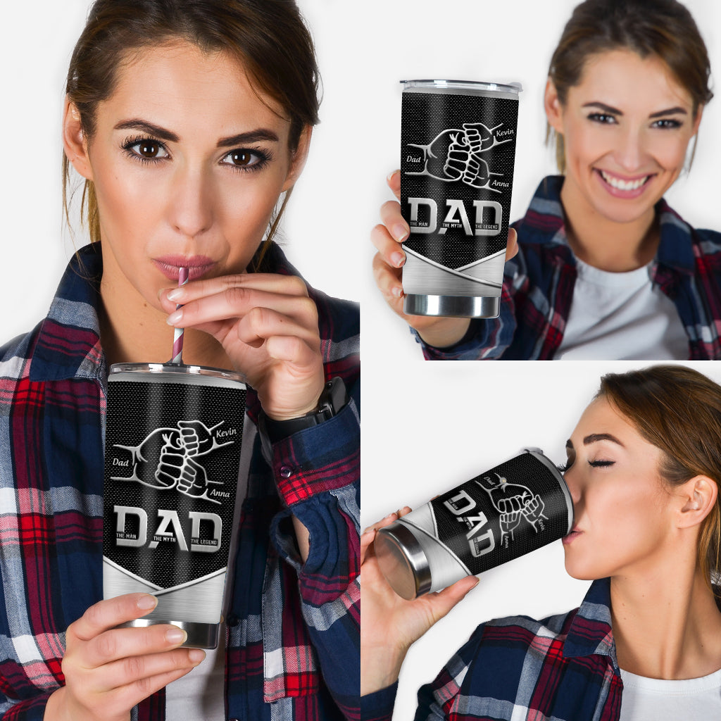 Dad The Man The Myth The Legend First Bump - Personalized Father Tumbler