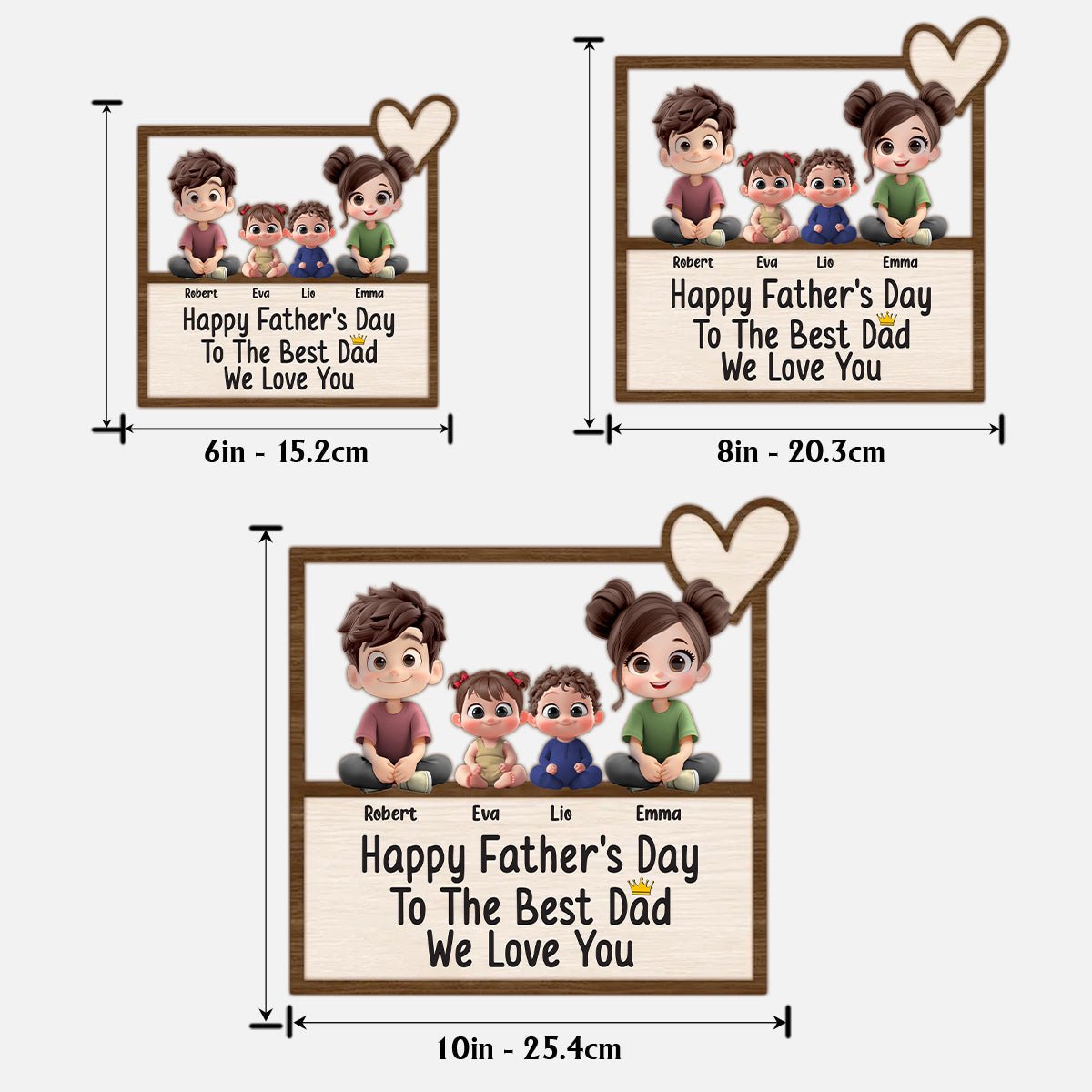 Best Dad Ever - Personalized Father 2 Layered Wood Sign / Wood Plaque