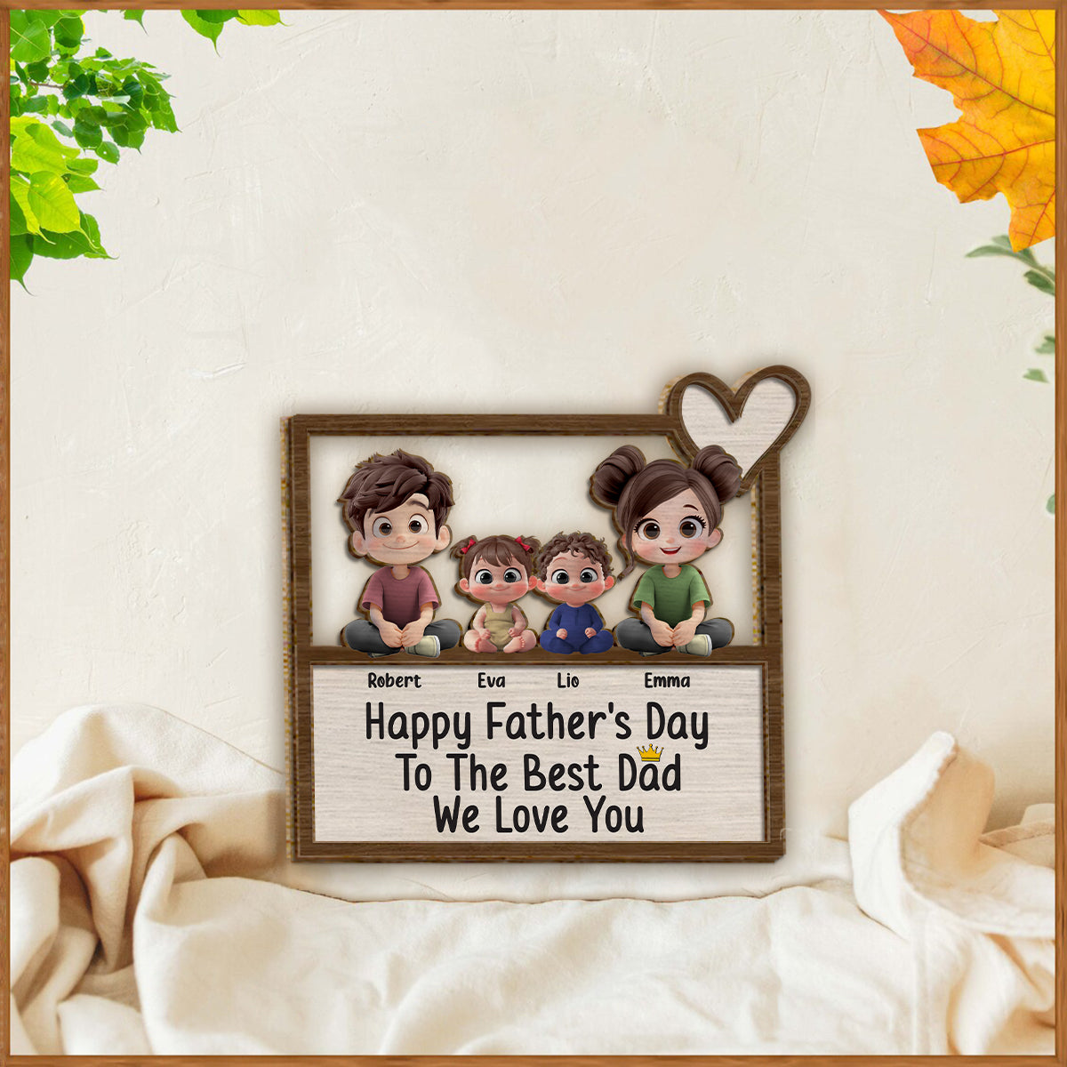 Best Dad Ever - Personalized Father 2 Layered Wood Sign / Wood Plaque