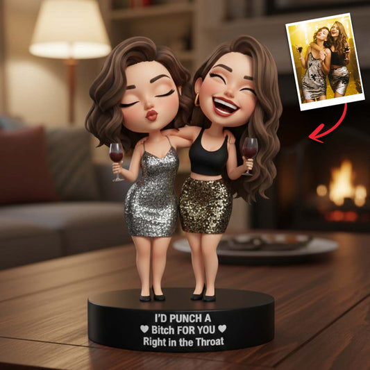 Right In The Throat Besties Sisters - Personalized Bestie Custom Shaped Acrylic Plaque