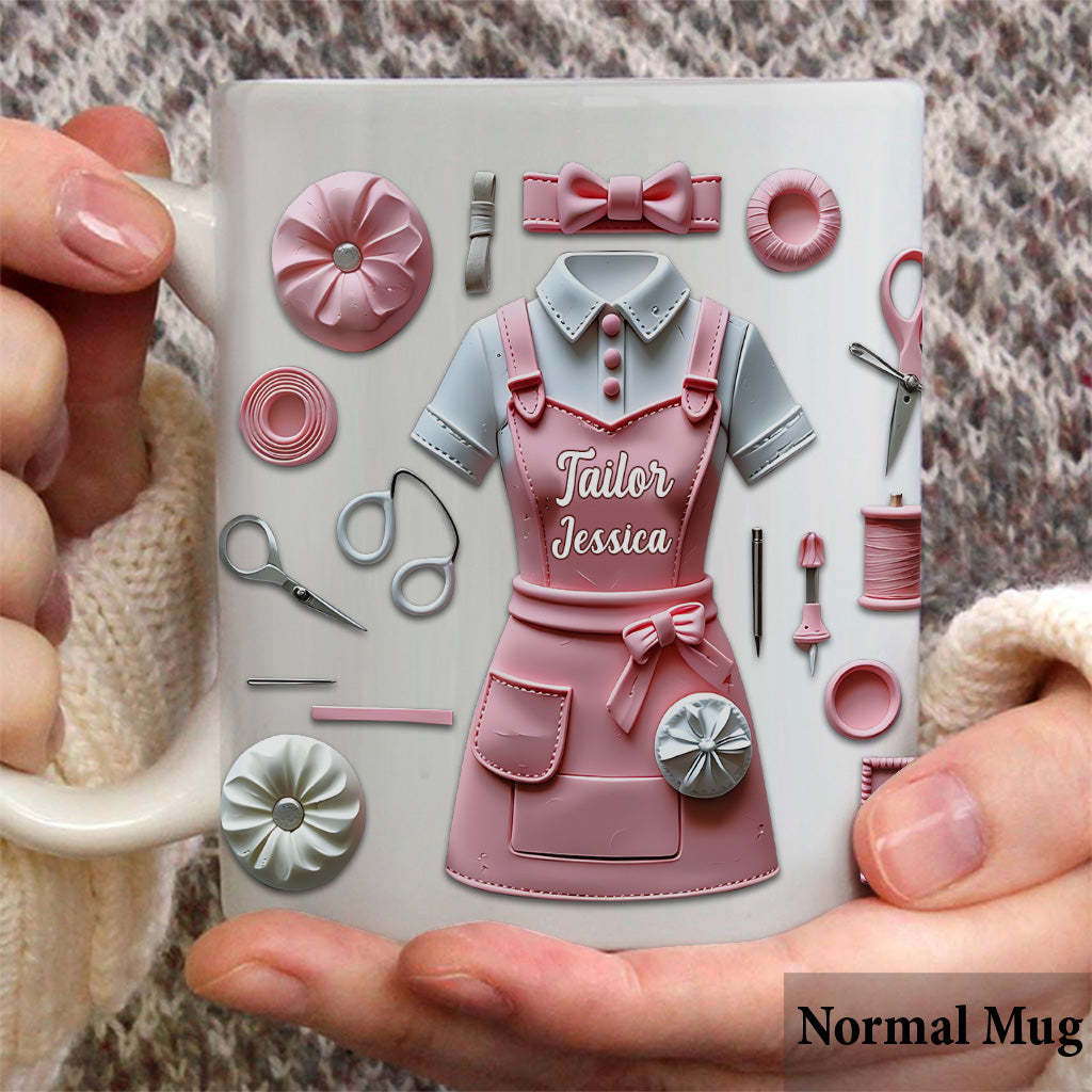 Einfach ein Mädchen, das Nähen liebt – personalisierte Nähtasse