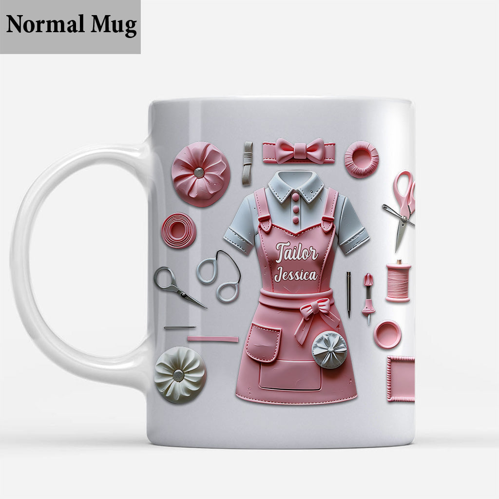 Einfach ein Mädchen, das Nähen liebt – personalisierte Nähtasse