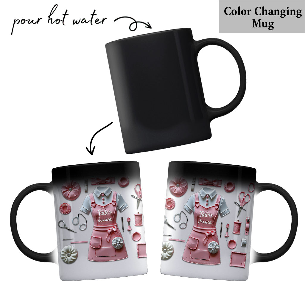 Einfach ein Mädchen, das Nähen liebt – personalisierte Nähtasse