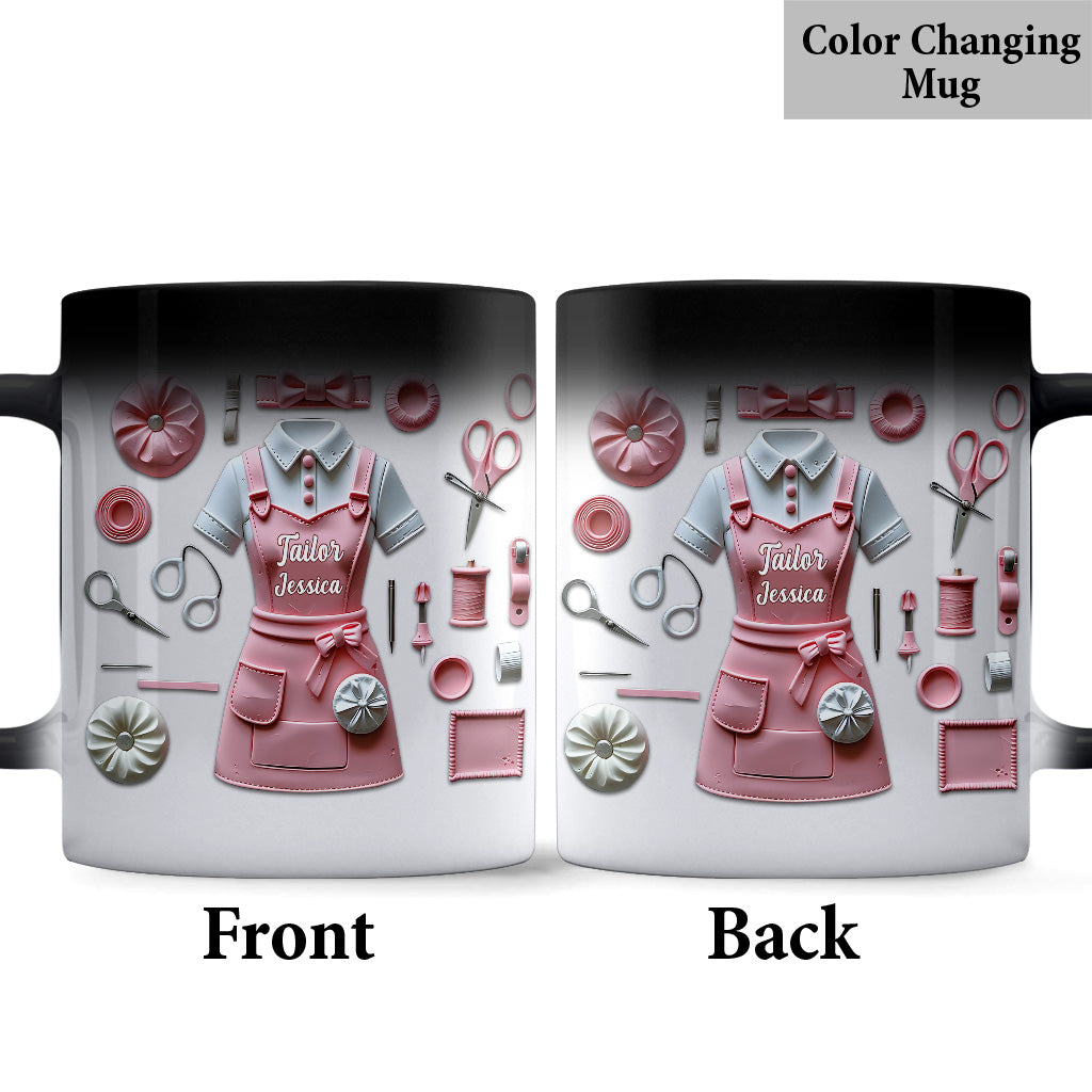 Einfach ein Mädchen, das Nähen liebt – personalisierte Nähtasse