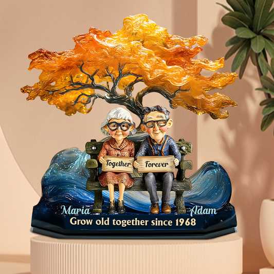 Grow Old Together - Personalized Couple Custom Shaped Acrylic Plaque