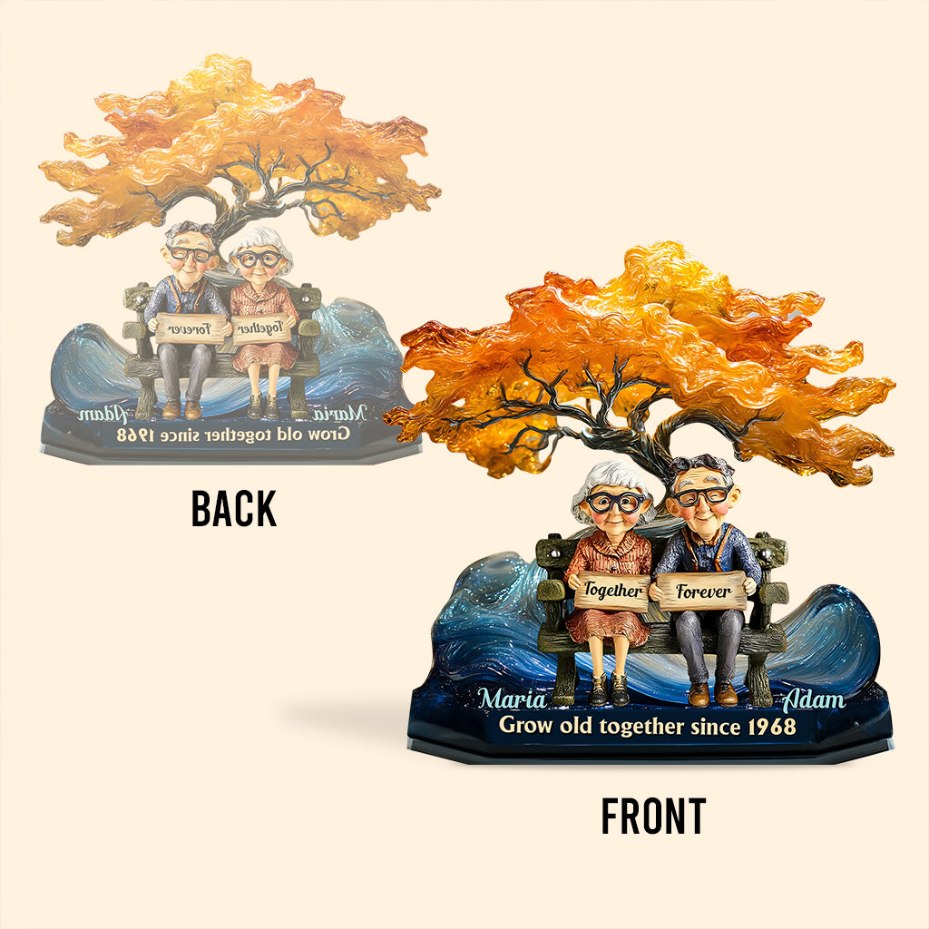 Gemeinsam alt werden – Personalisierte Acrylplakette für Paare in individueller Form