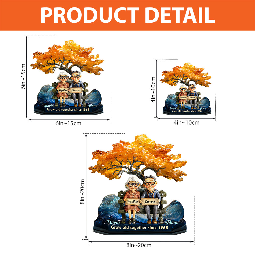 Gemeinsam alt werden – Personalisierte Acrylplakette für Paare in individueller Form