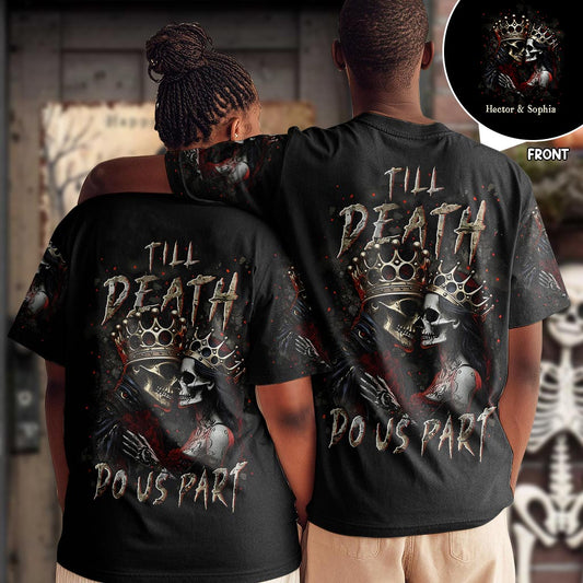 Bis dass der Tod uns scheidet – Personalisiertes Pärchen-Shirt