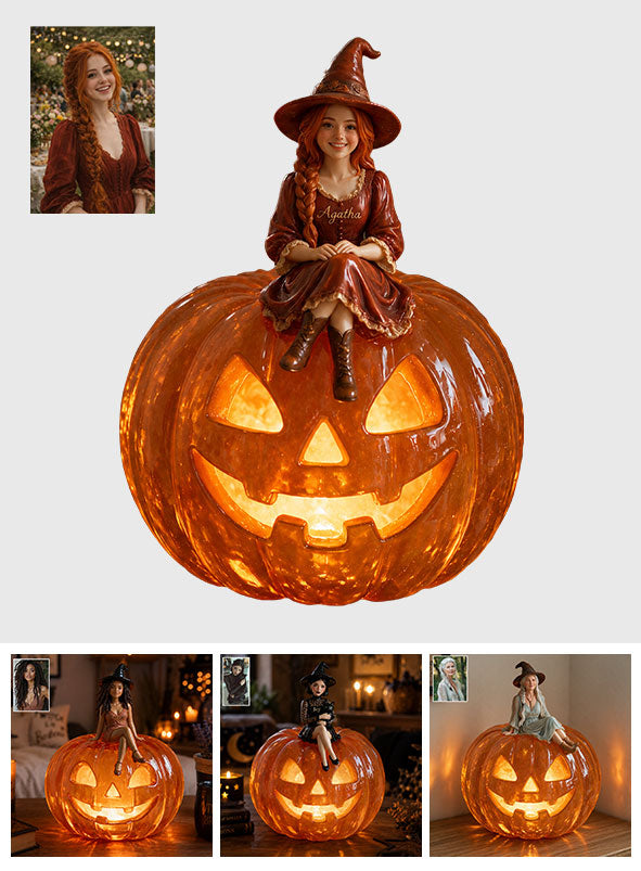 Witch Pumpkin - Personalized Witch Acrylic LED Night Light