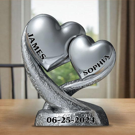 Jubiläumsgeschenke – Personalisierte Acrylplakette in individueller Form für Paare