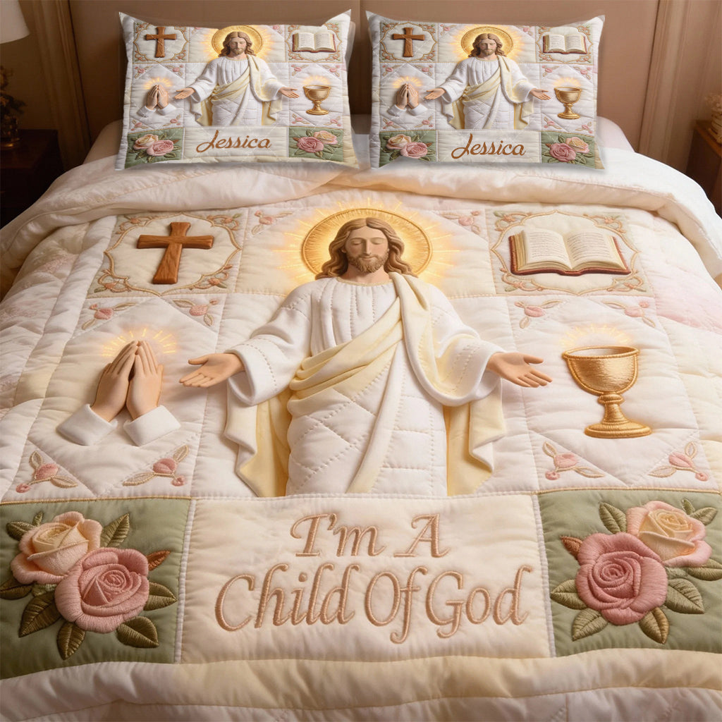 I'm A Child Of God - Personalized Christian Quilt Set