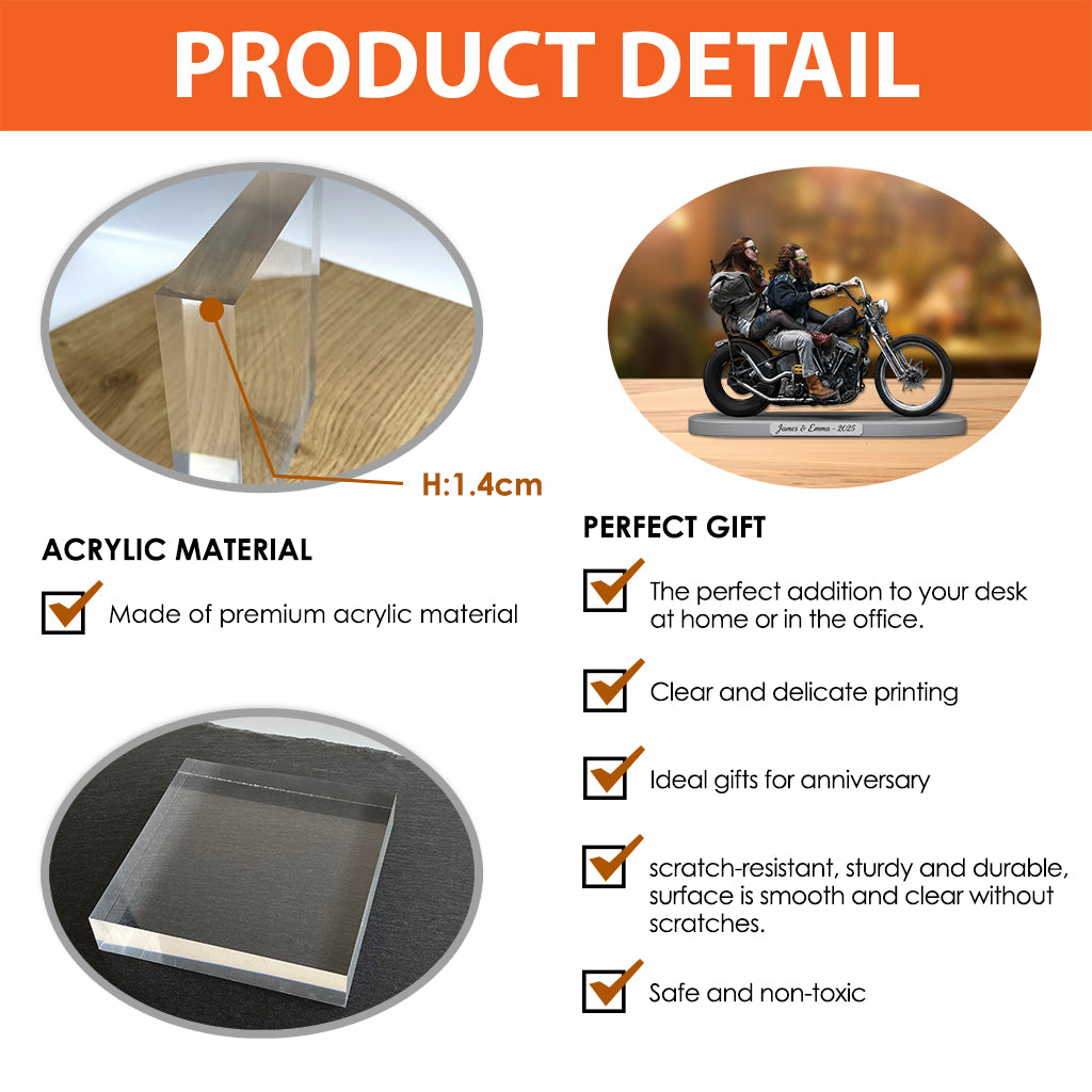 Riding Partners For Life - Personalized Biker Custom Shaped Acrylic Plaque