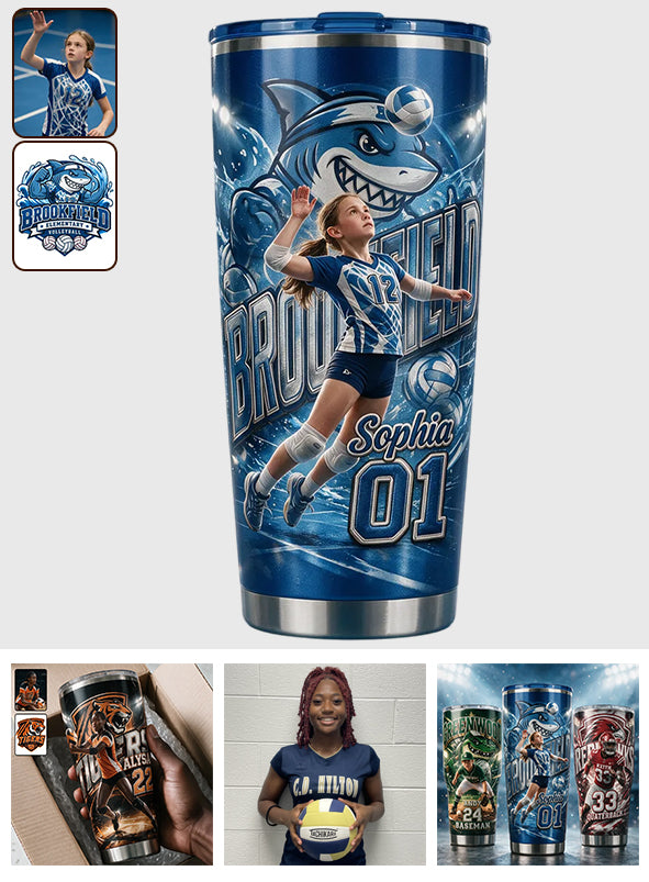 Personalisierter Volleyball-Becher - Sport nach Wahl aus jedem Foto