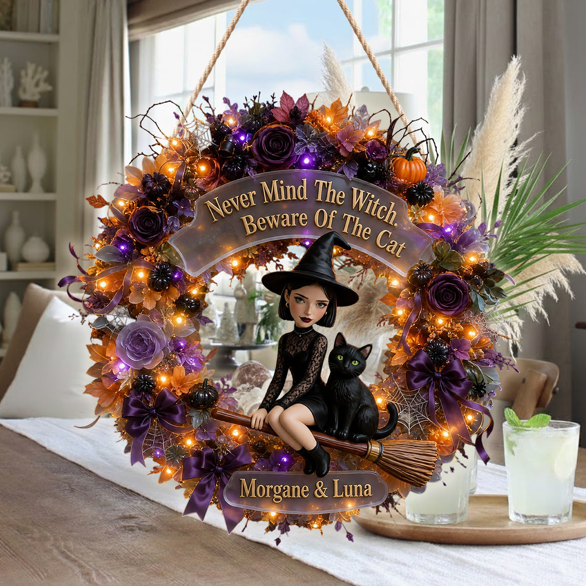 The Witch Is In - Personalized Witch LED Light Acrylic Sign