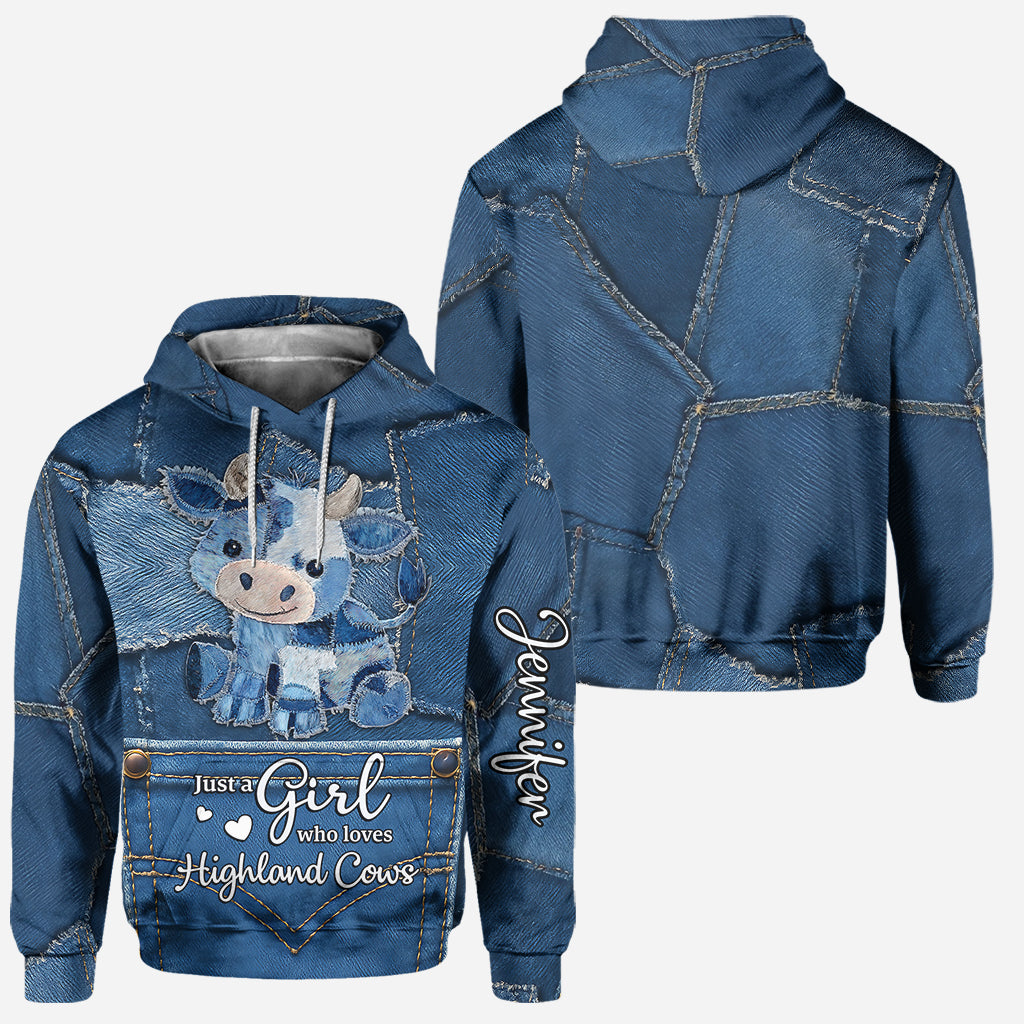 Just A Girl Who Loves Highland Cow - Personalized Highland Cow Hoodie and Leggings