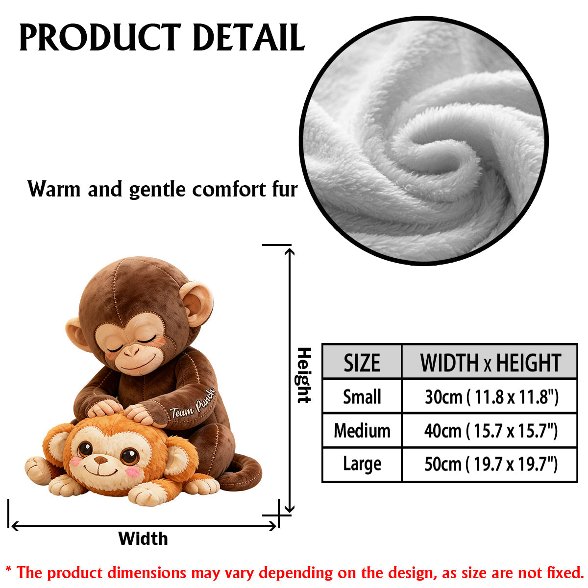 Team Punch - Monkey Lover Premium Faux Fur Pillow