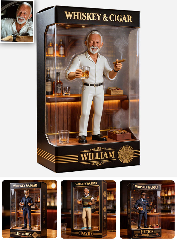 Whiskey And Cigar - Personalized Whisky Acrylic Display Box