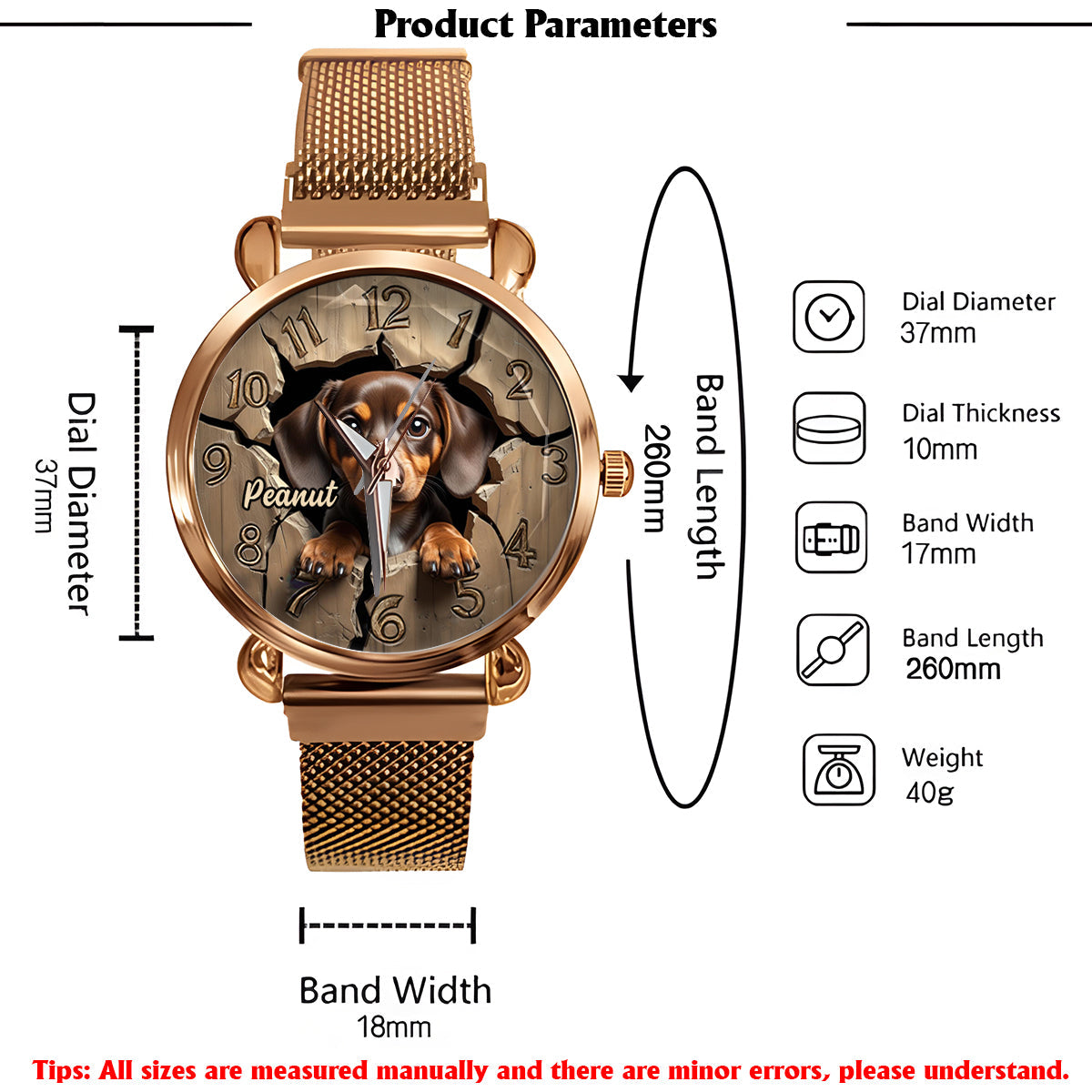 Dachshund Lover - Personalized Dog Women Hand Watch