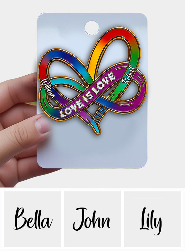 Infinity Heart Rainbow Love Is Love - Personalisierter LGBT-Unterstützungs-Pin
